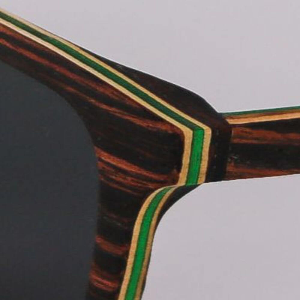 Detalle fleje Gafas de sol de madera Bambudy Grove