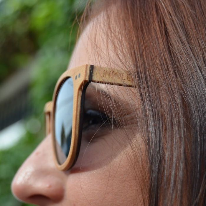 Fleje y Patilla Gafas de Sol de Madera UV400 Brooklin Vanila