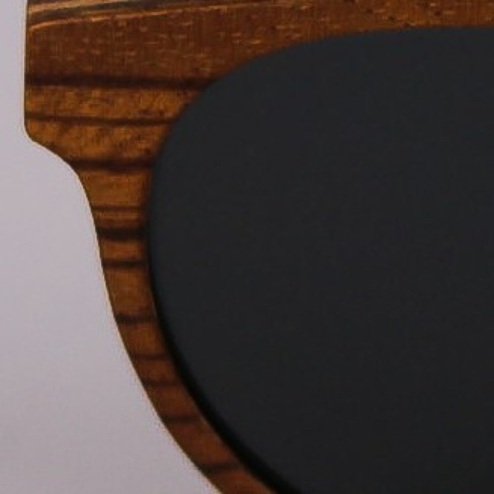 Detalle Montura y Lente Gafas de Sol polarizadas de madera ELLIOT FOX
