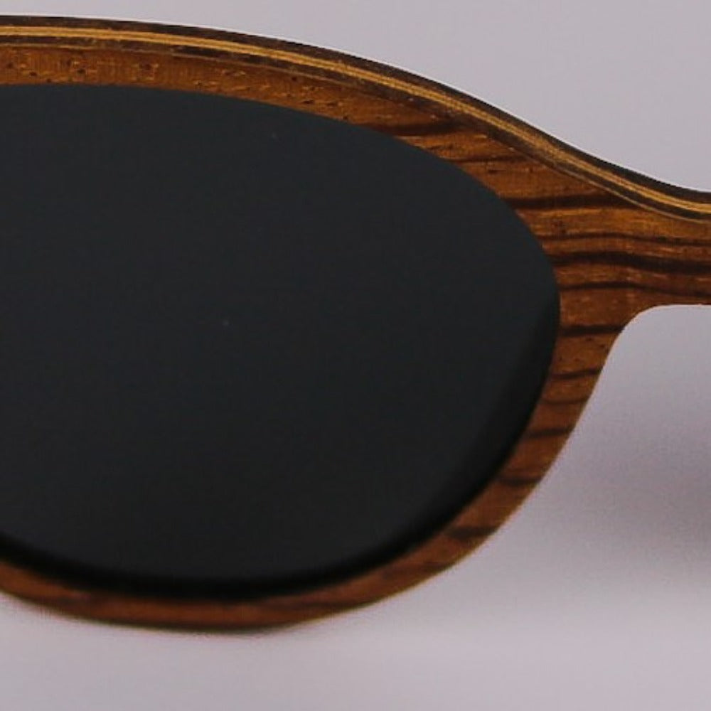 Detalle Zoom Montura y Lente Gafas de Sol polarizadas de madera ELLIOT FOX