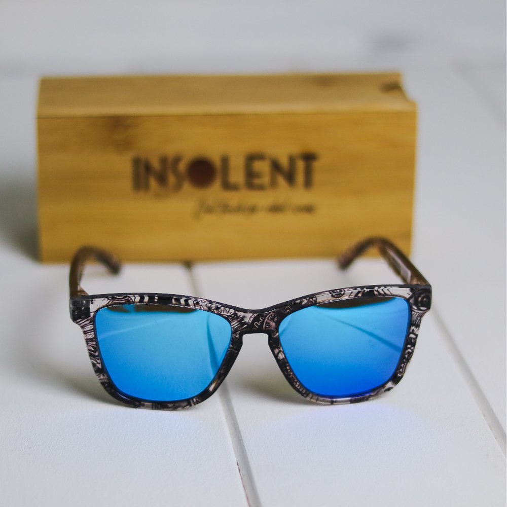 Gafas de sol polarizadas GRAPHITE TATTOO con caja de madera