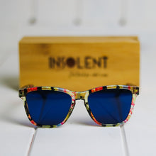 Cargar imagen en el visor de la galería, Frontal Gafas de sol polarizadas KANDISKY SUMMER  caja de madera logo INSOLENT
